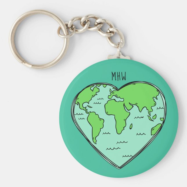 Chaveiro Cadeias de macogramas personalizadas do Earth Love (Frente)