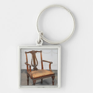 Chaveiro Cadeira cinzelada do lyre-para trás, fornecida