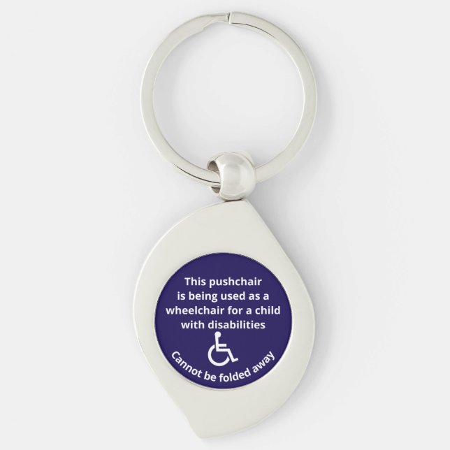 Chaveiro Cadeira de Rodas de Carrinho de Bebê Personalizada (Frente)