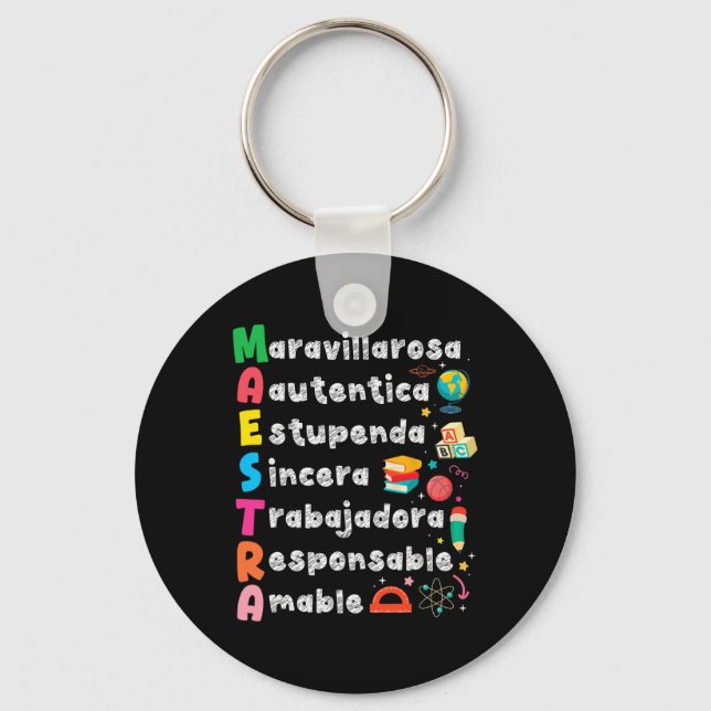 Chaveiro Caderno Personalizado Professora De Espanhol (Frente)