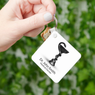 Chaveiro Caduco Branco da Hygieia Cobra Médica Preta