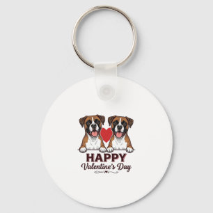 Chaveiro Cães Boxer Feliz Dia dos Namorados Vintage