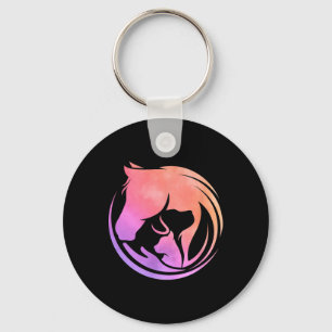 Chaveiro Cães de Cavalo de Água Gatos Horseback de Arte Cl