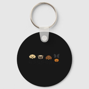 Chaveiro Cães de Halloween Fantasmas Pug Lab Dachshund Terr