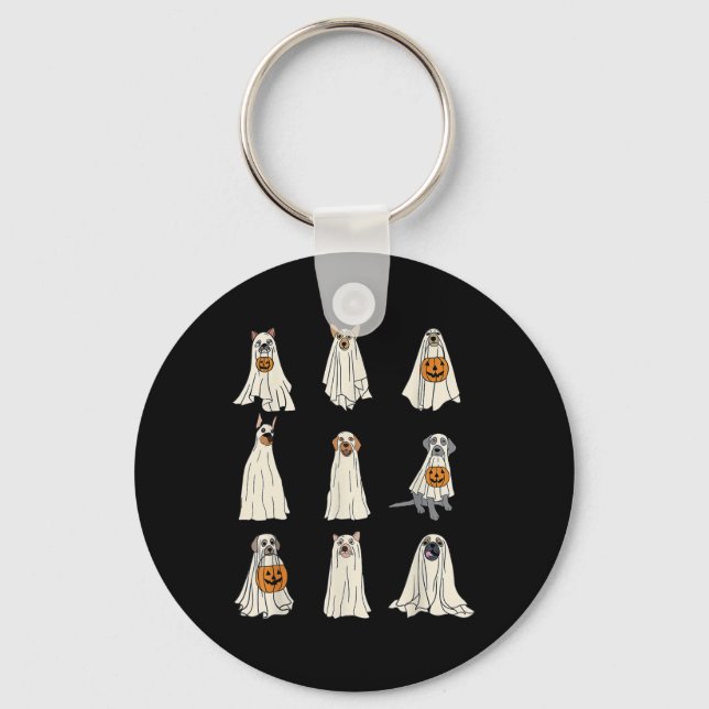 Chaveiro Cães Fantasmas Cachorros Bonitos Vestidos Como Eng (Frente)