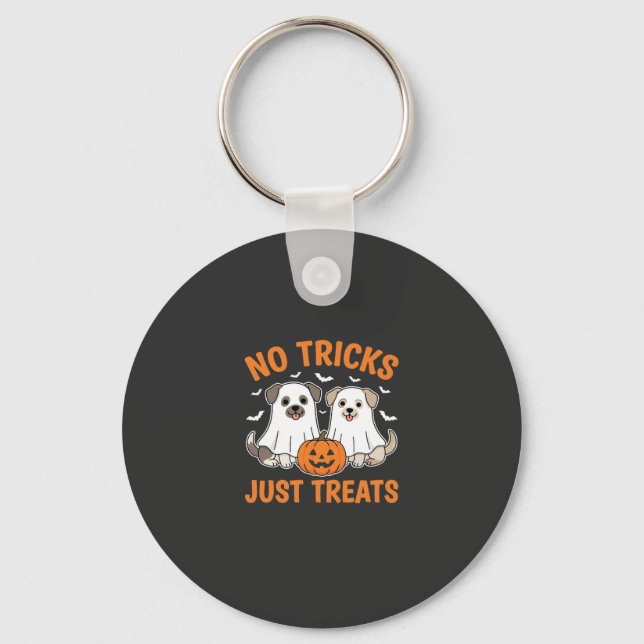 Chaveiro Cães Fantasmas de Halloween Sem Truques Apenas Pre (Frente)