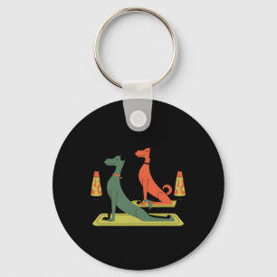 Chaveiro Cães Modernos Retro de Meados do Século Estilo 50 