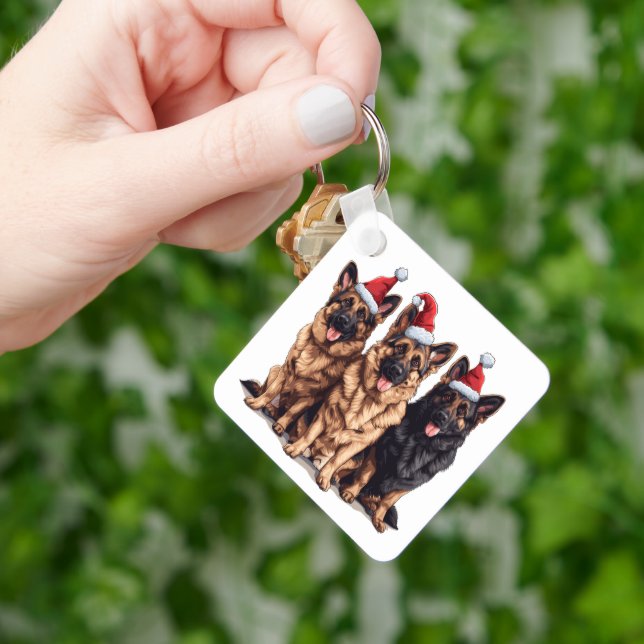Chaveiro Cães Papais noeis de Natal (Mão)