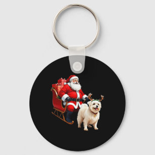 Chaveiro Cães Papais noeis De Pântano Sleigh Maltês Reindet
