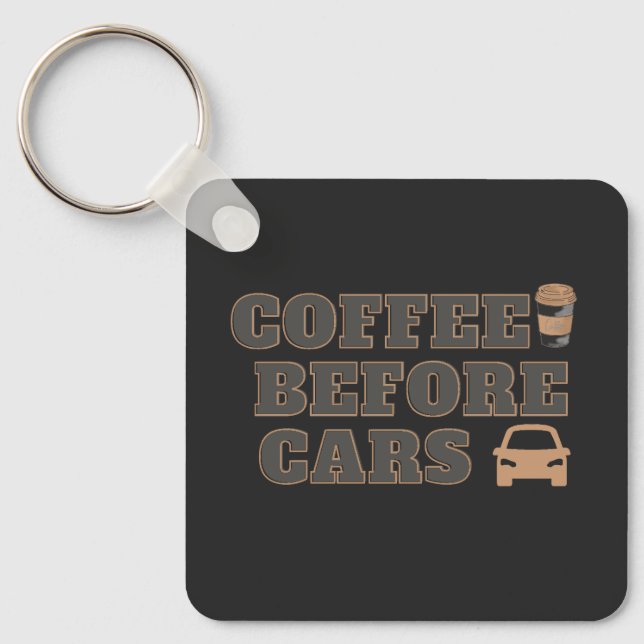 Chaveiro Café Antes dos Carros | Presente Fofo para Amantes (Frente)