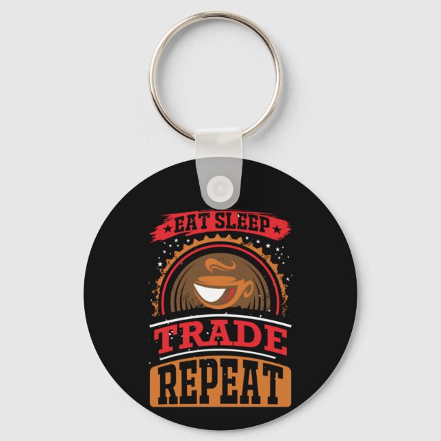 Chaveiro Café Arte Comer Sleep Trade Repetir (Frente)
