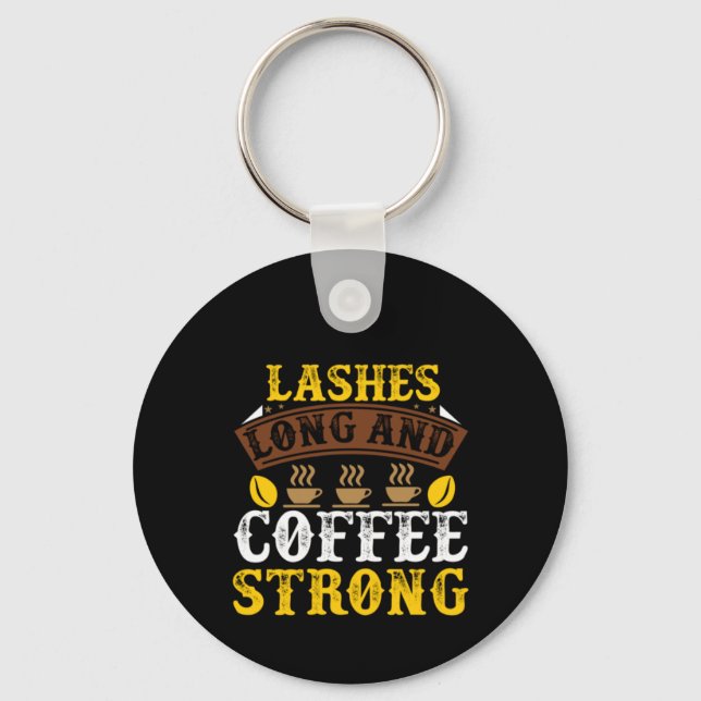 Chaveiro Café Arte Lashes Longa E Café (Frente)