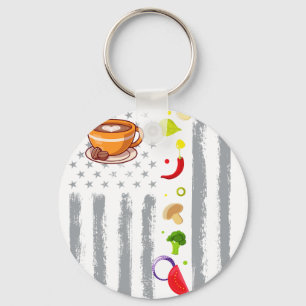 Chaveiro café ccoking- Bandeira Americana Vintage EUA para 
