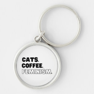 Chaveiro Café com Gatos Feminismo
