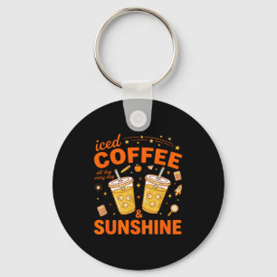Chaveiro Café com gelo sol positivo humor bebida de verão