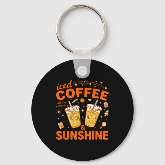 Chaveiro Café com gelo sol positivo humor bebida de verão (Frente)