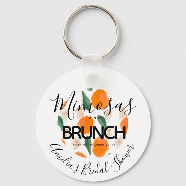 Chaveiro Café da Manhã com Mimosa Desenhado à Mão Favor de  (Frente)