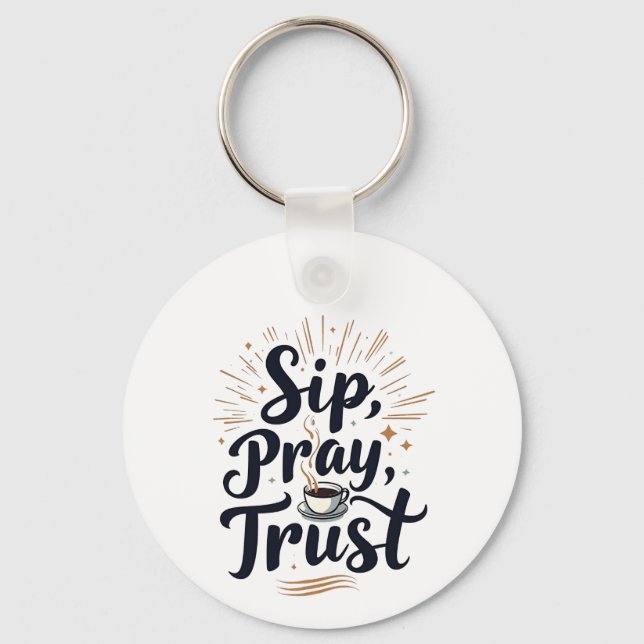 Chaveiro Café De Confiança De Sip Pray E Jesus Lover (Frente)