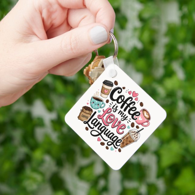 Chaveiro Café Engraçado é Minha Linguagem do Amor  (Mão)