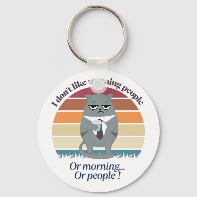 Chaveiro Café Grumpy Morning Humor Design (Frente)