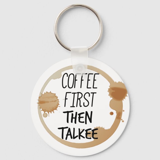 Chaveiro Café Primeiro Fale Sobre Chifres De Mug (Frente)