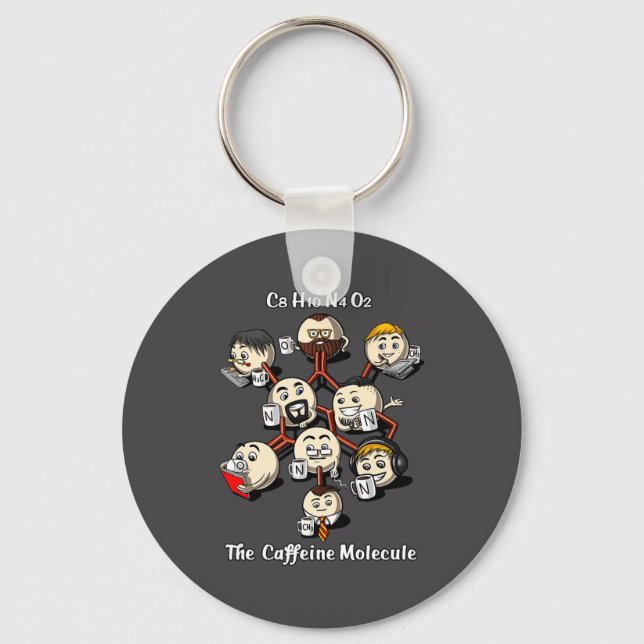 Chaveiro Café Quimica Molécula Engraçado Ciência Geek Cof (Frente)