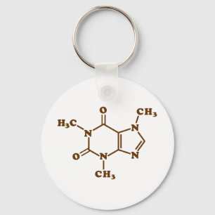 Chaveiro Cafeína - Café - Fórmula Química Molecular