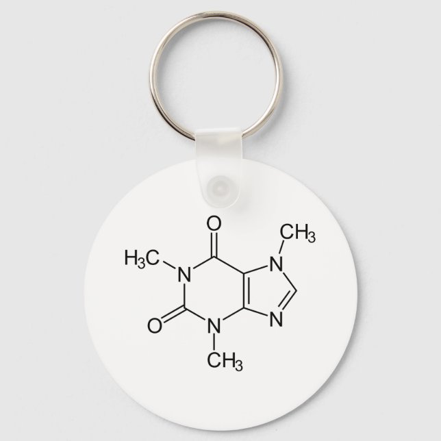 Chaveiro Caffeine Molecule Chemistry Átomos de café (Frente)