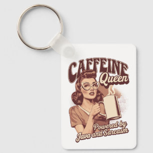 Chaveiro Caffeine Queen - Java & Sarcasm Retro Design