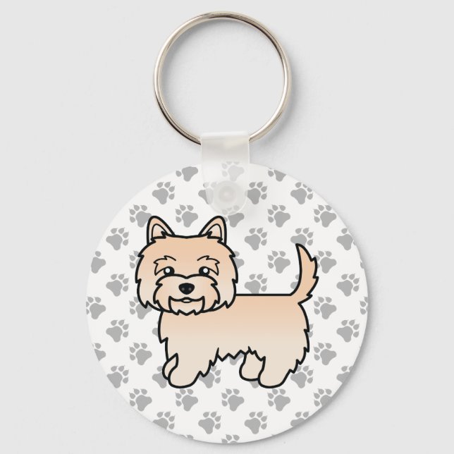 Chaveiro Cairn Terrier Creme Cachorro de Desenho Animado Fo (Frente)