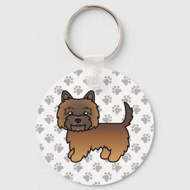 Chaveiro Cairn Terrier Listrado Vermelho Cachorro de Desenh (Frente)