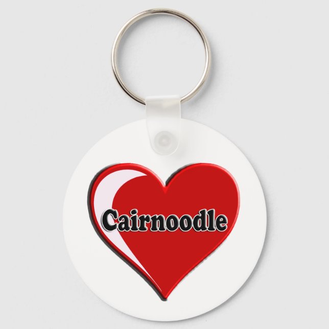 Chaveiro Cairnoodle on Heart for dog lovers (Frente)