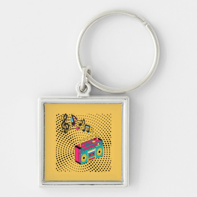 Chaveiro Caixa de expansão de áudio retroativa. (Frente)