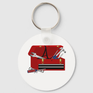 Chaveiro Caixa de ferramentas do dia de os pais A inicial