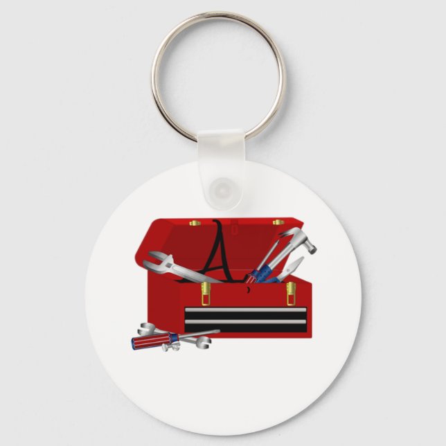 Chaveiro Caixa de ferramentas do dia de os pais A inicial (Frente)