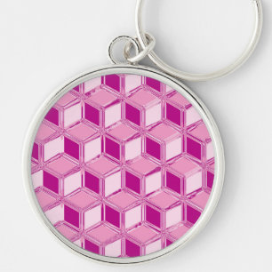 Chaveiro Caixas 3d cromo - cor-de-rosa fuchsia