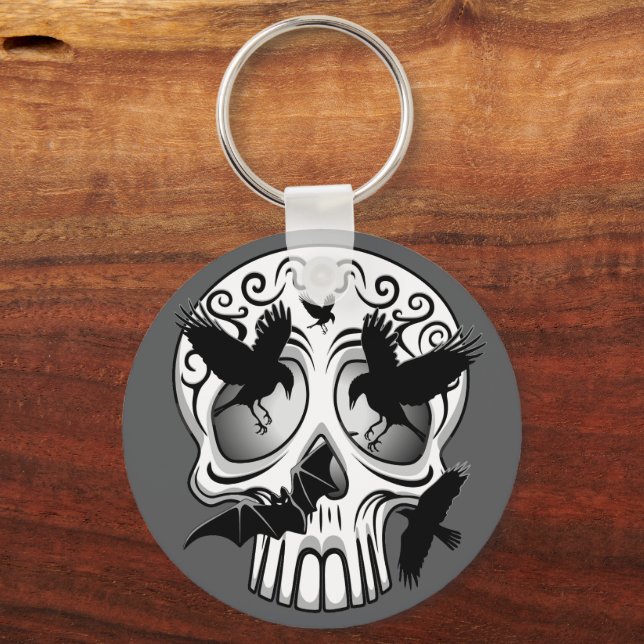 Chaveiro Calaveras Decorativas do Halloween (Frente)