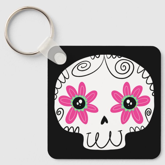 Chaveiro Calaverita Dia dos Mortos do Crânio do Açúcar (Frente)