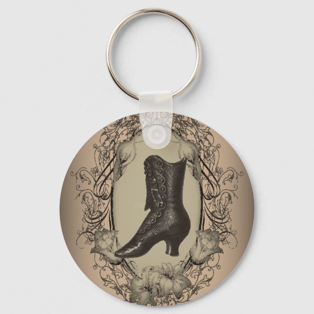 Chaveiro Calçado vitoriano parisiense retro-modista (Frente)