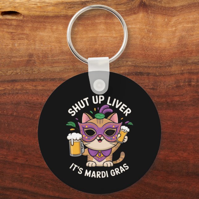Chaveiro Cale-se Fígado, São Celebrações do Mardi Gras (Frente)