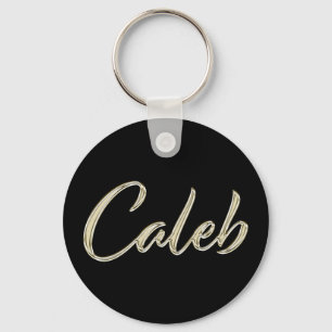 Chaveiro Caleb Name whitegold Button Schlüsselanhänger