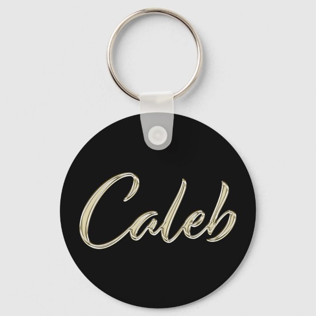 Chaveiro Caleb Name whitegold Button Schlüsselanhänger (Frente)