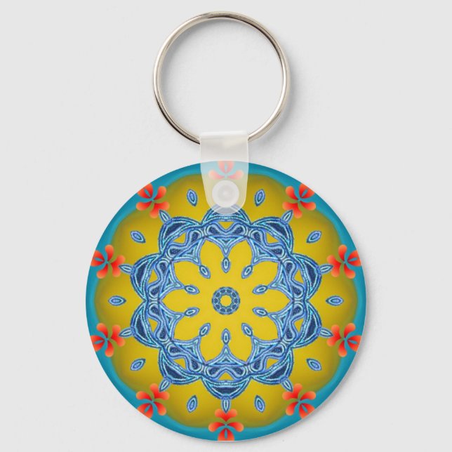 Chaveiro Caleidoscópio Amarelo-Azul (Frente)