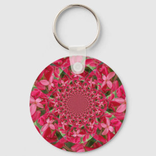 Chaveiro Caleidoscópio de Carmesim: Arte de Flor de Leite d
