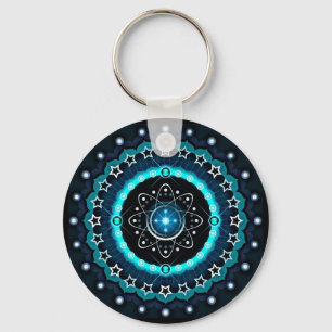 Chaveiro Caleidoscópio Mandala com fundo preto