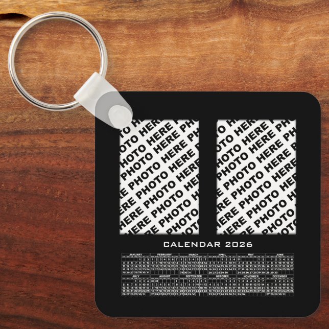 Chaveiro Calendário 2026 Adicionar 4 Fotos Verticais Chavei (Frente)