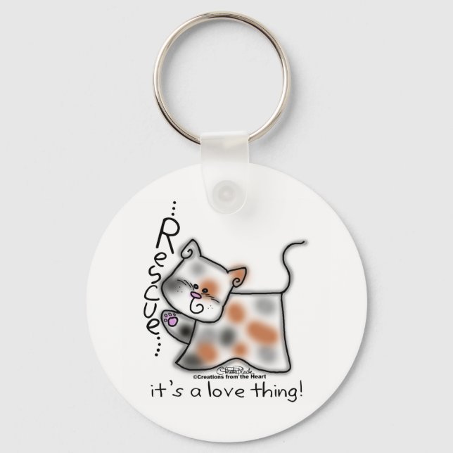Chaveiro Calico RESCUE...é uma coisa de amor! (Frente)