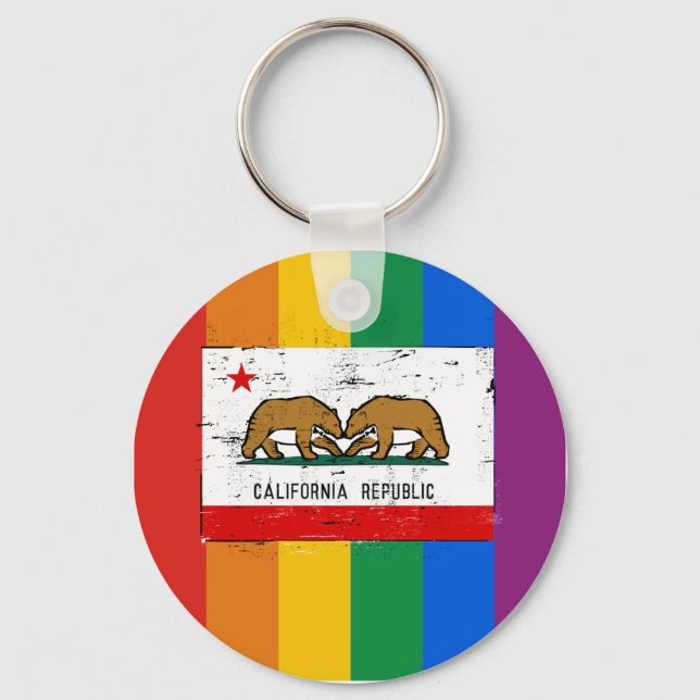CHAVEIRO CALIFORNIA CASAMENTO GAY FLAG (Frente)