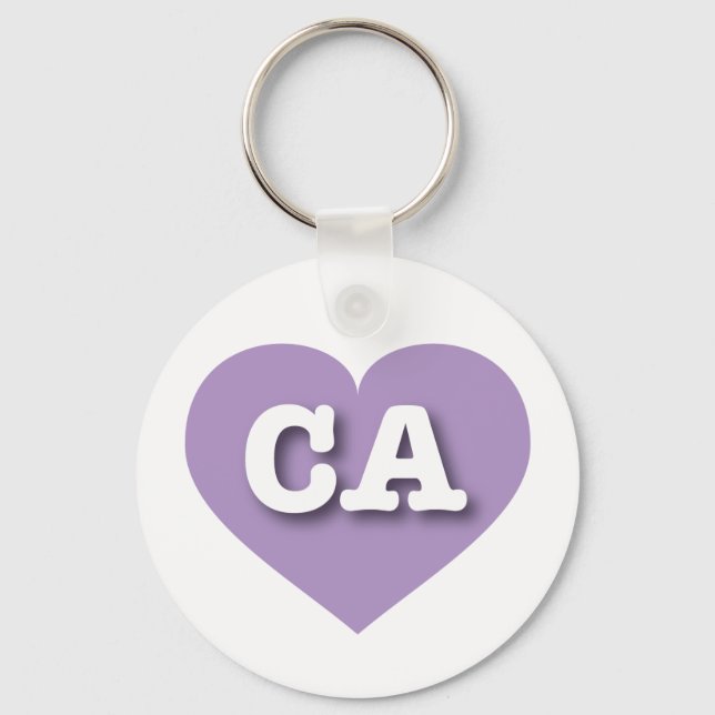 Chaveiro California Lavanda Heart - Eu amo CA (Frente)