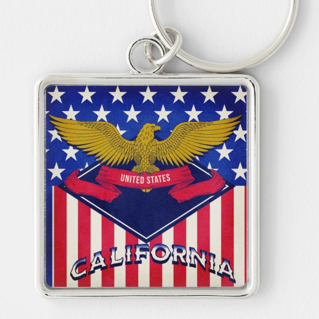 Chaveiro California USA Flag (Frente)